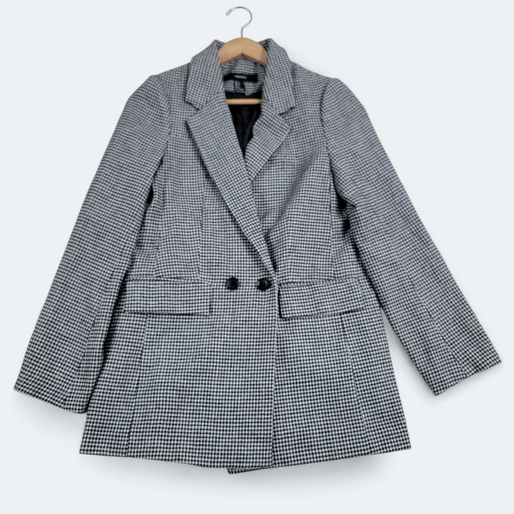 Forever 21 Classic Black and White Houndstooth Women's Blazer Size Small Coat